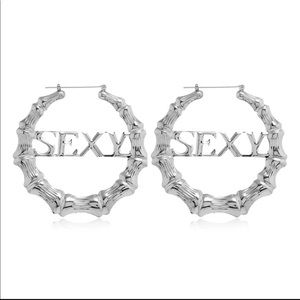 Sexy silver plated bamboo earrings